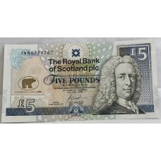 SCOTLAND 2002 FIVE 5 POUNDS BANKNOTE . COMMEMORATIVE ISSUE